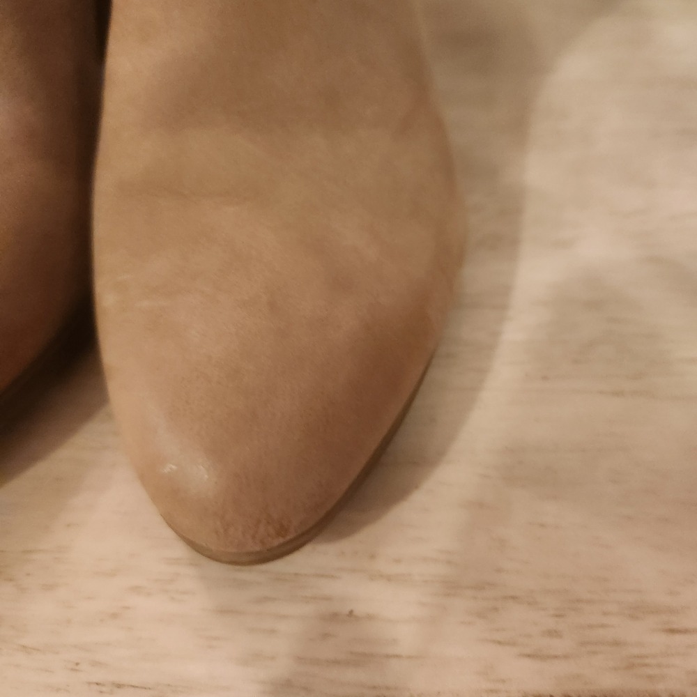Frye Judith Double Zip Tan Leather Pointed Toe Ankle Boots Size 7M - Picture 5 of 14